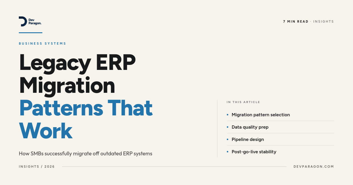Legacy ERP Migration for SMBs: Patterns That Actually Work