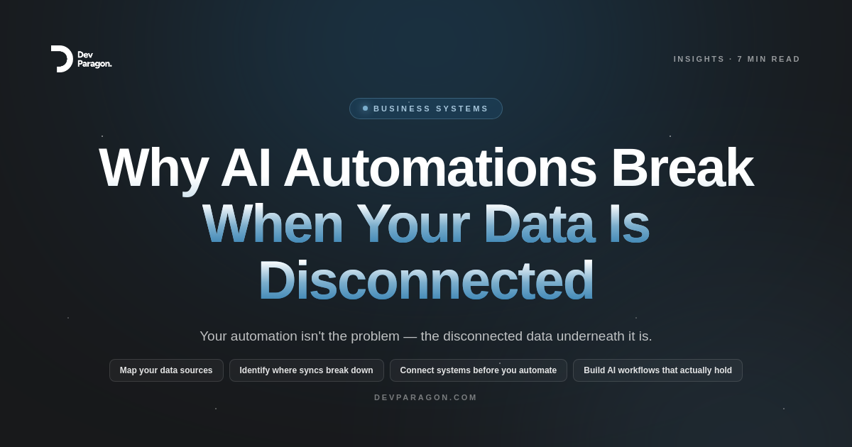 Why AI Automations Break When Your Data Is Disconnected