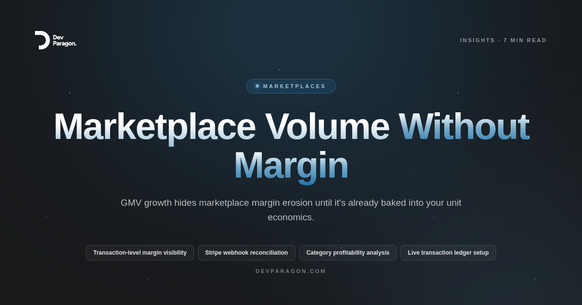 Marketplace Margin Problems: Why High Volume Isn't Enough
