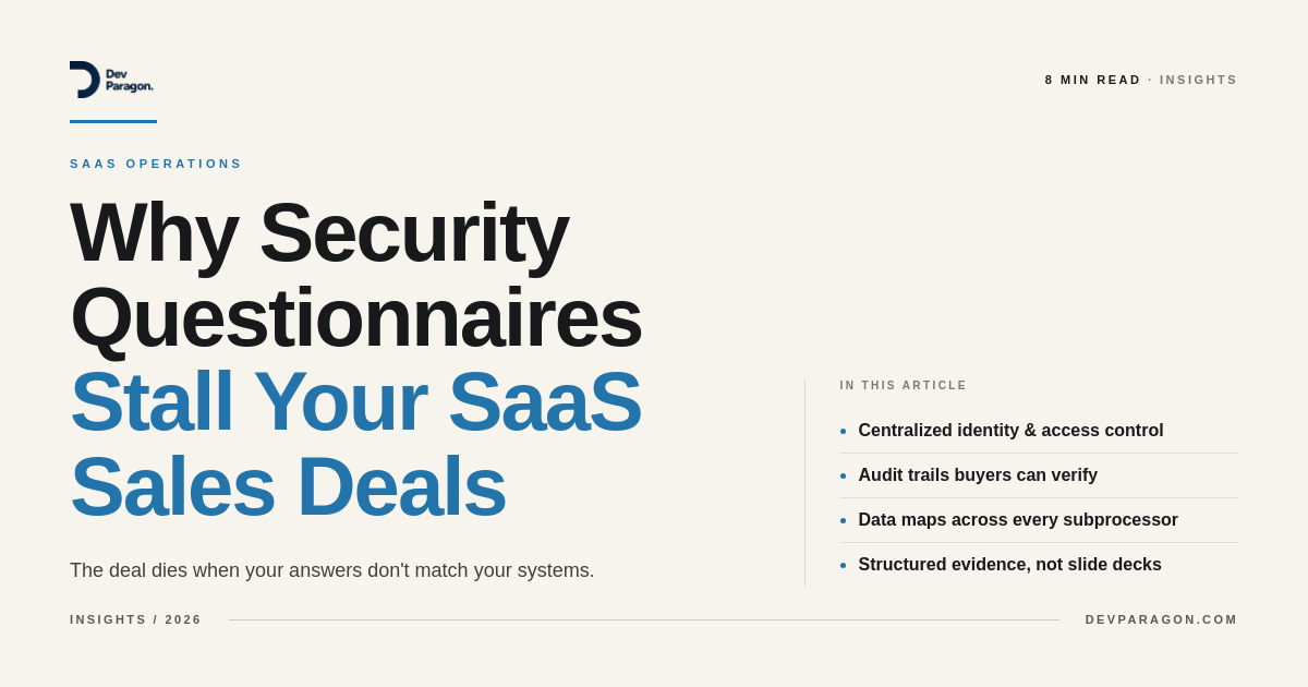 Why Security Questionnaires Stall Your SaaS Sales Deals