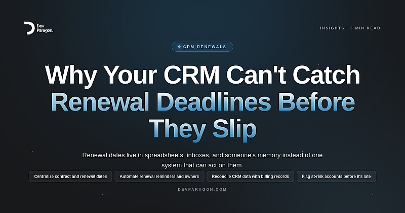 Why Your CRM Can't Catch Renewal Deadlines Before They Slip