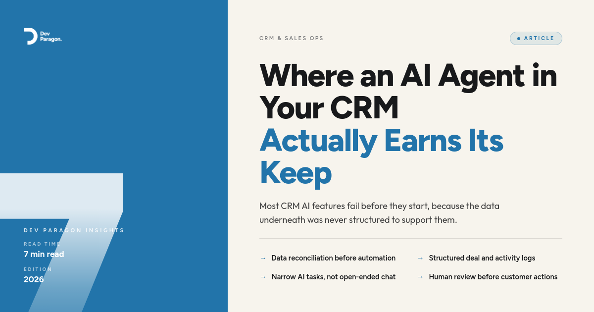 Where an AI Agent in Your CRM Actually Earns Its Keep