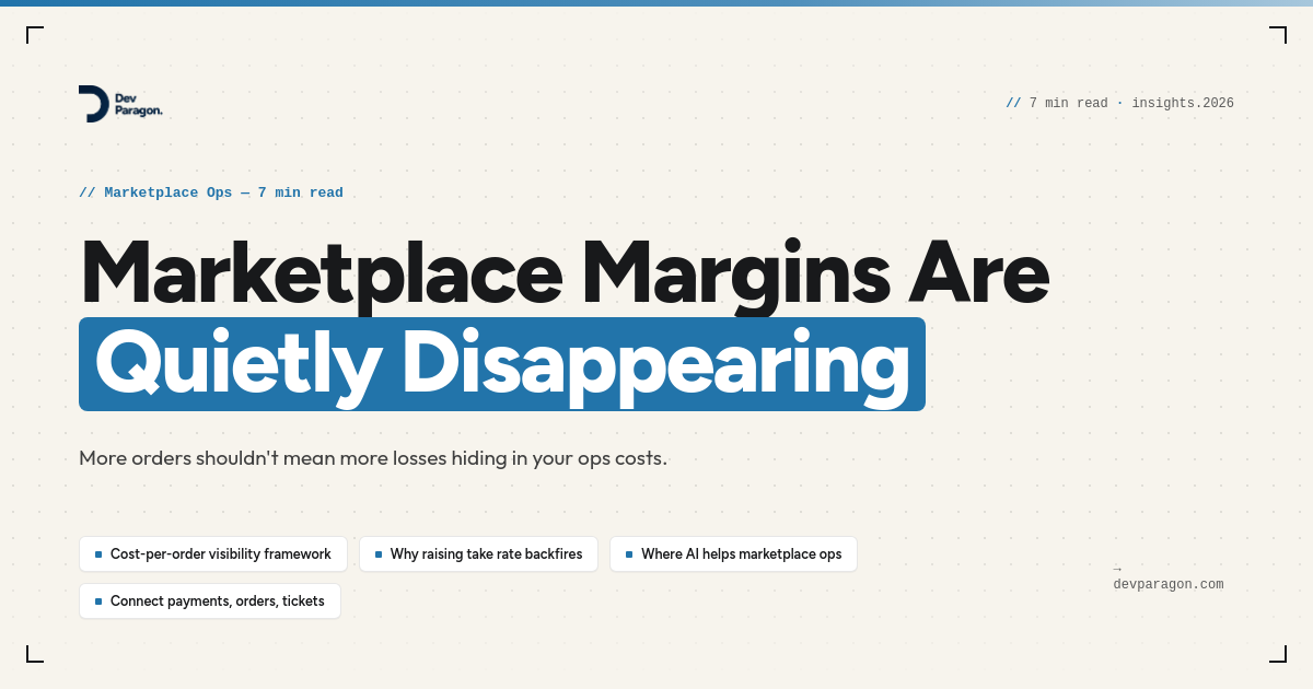 Why Marketplace Margins Shrink Even as Order Volume Grows