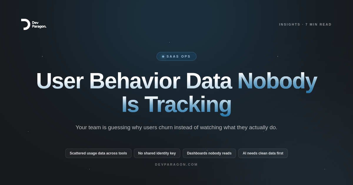 Why Your SaaS Team Still Has No Real User Behavior Data