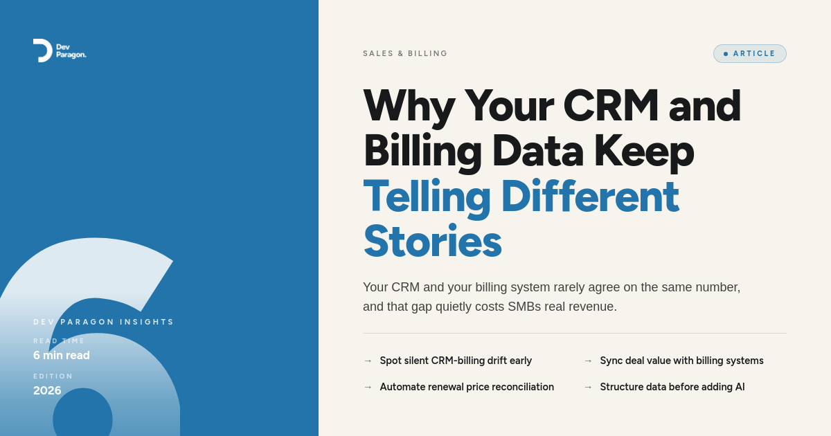 Why Your CRM and Billing Data Keep Telling Different Stories