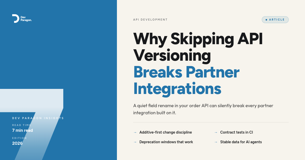 Why Skipping API Versioning Breaks Your Partner Integrations