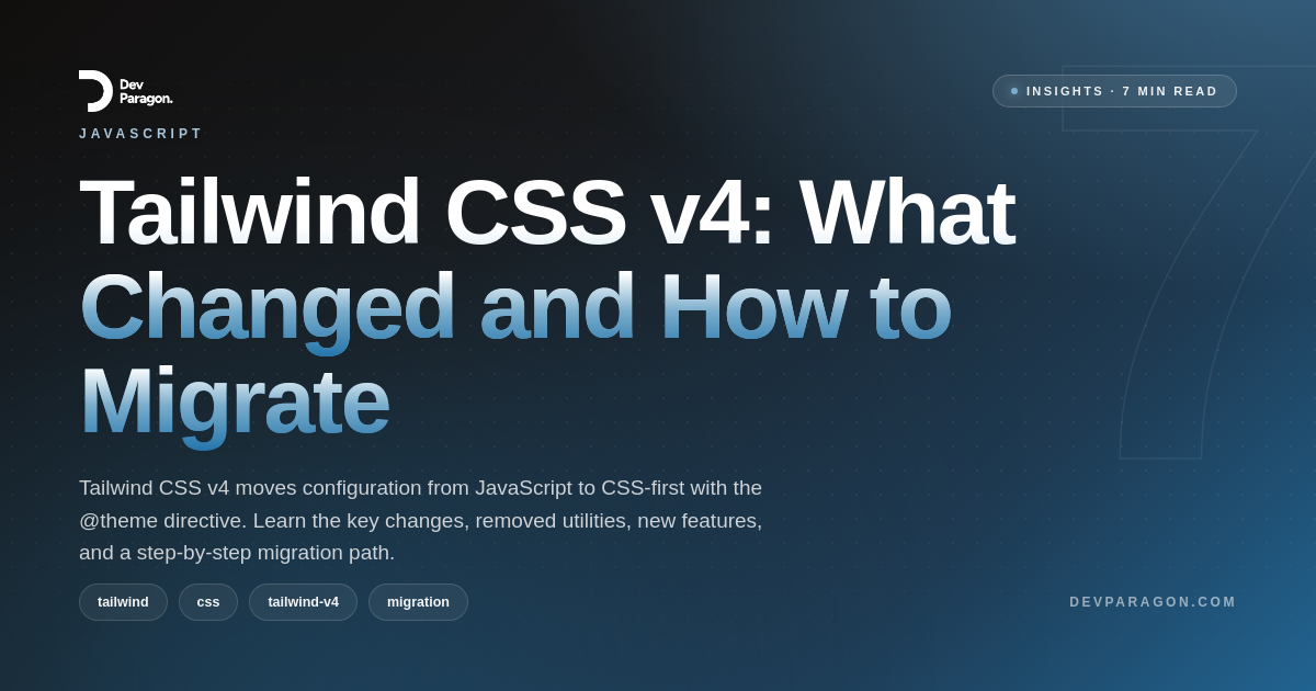 Tailwind CSS v4: What Changed and How to Migrate