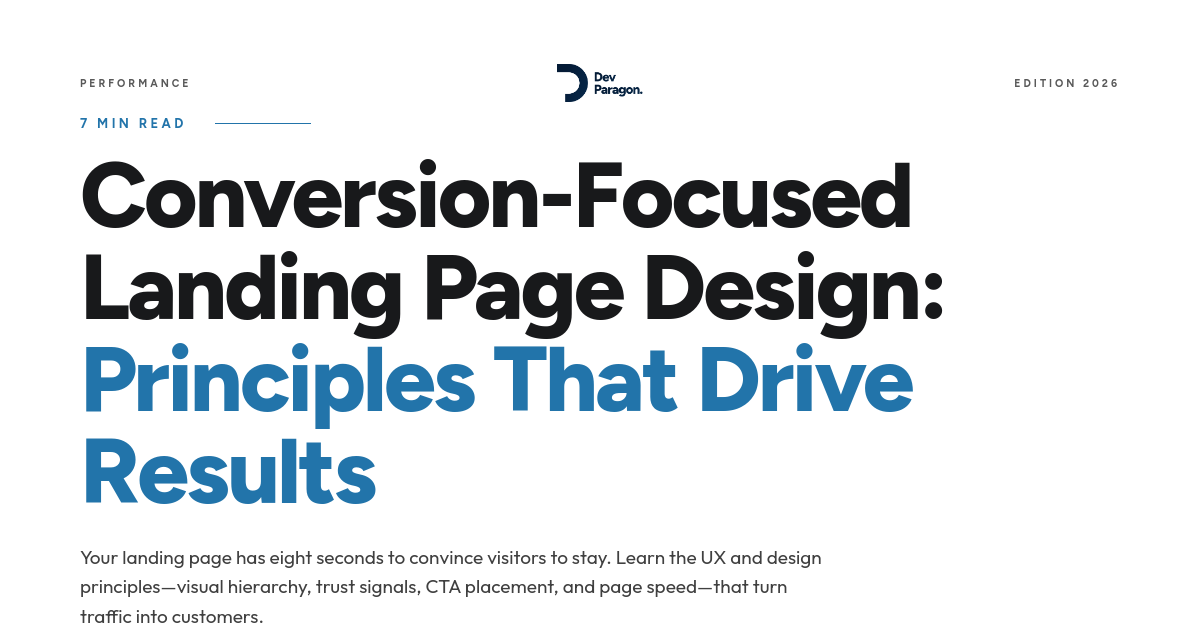 Conversion-Focused Landing Page Design: Principles That Drive Results