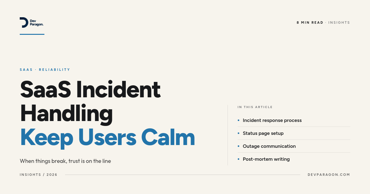 SaaS Incident Handling: Keep Users Calm When Things Break