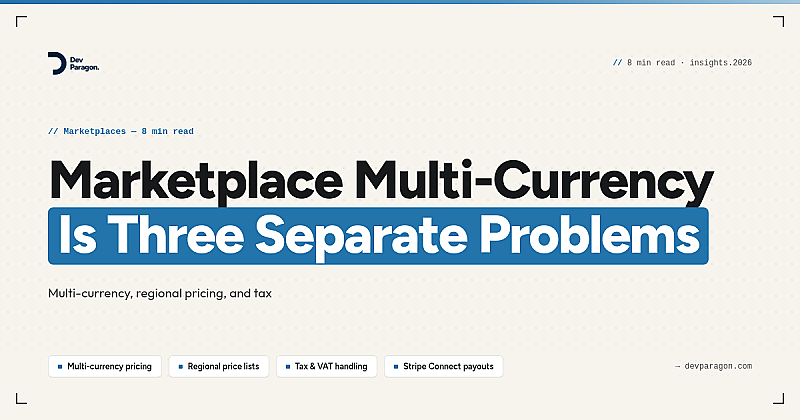 Marketplace Multi-Currency Is Three Separate Problems